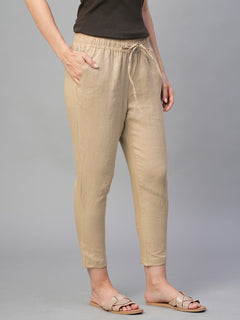 Women’s Linen Slim Fit Pant Khaki