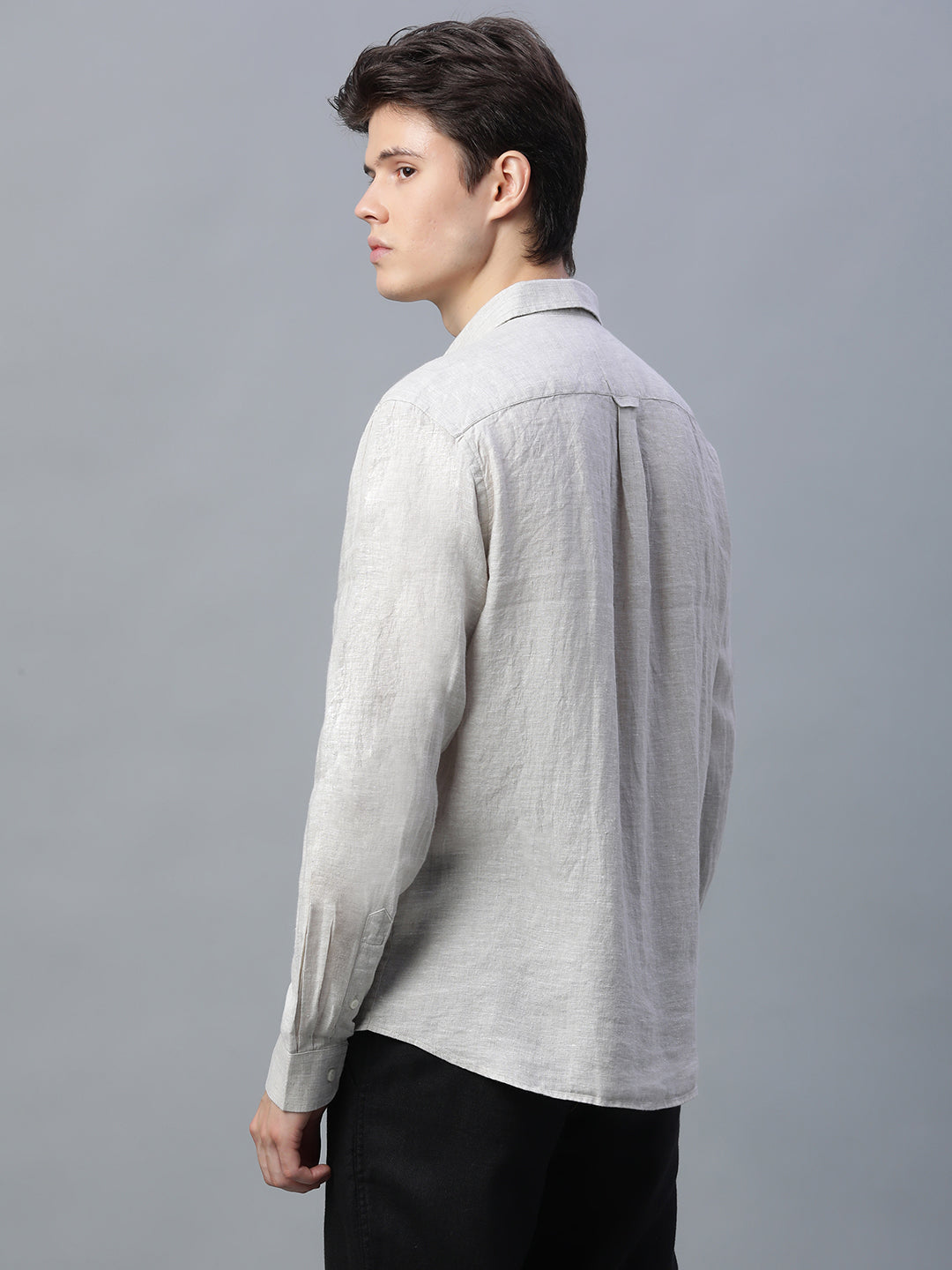 Men's Natural 100% Linen Regular Fit Shirt