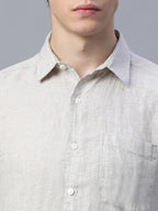 Men's Natural 100% Linen Regular Fit Shirt