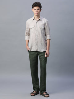 Men’s Linen Regular Fit Pant Green