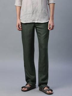 Men’s Linen Regular Fit Pant Green