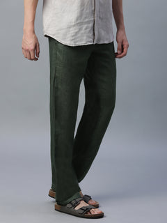 Men’s Linen Regular Fit Pant Green