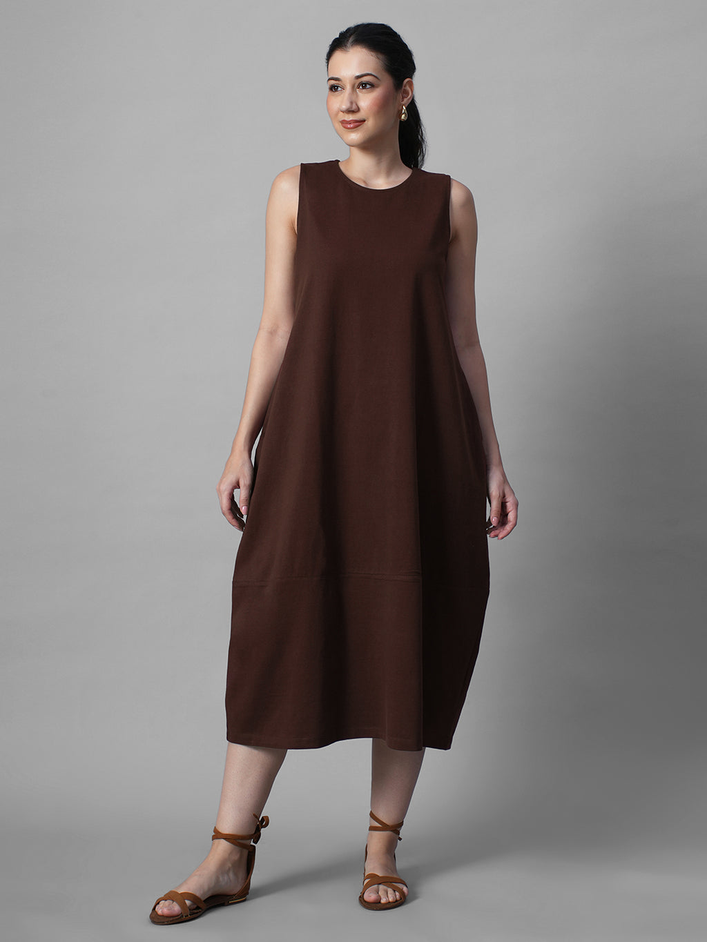 Women's Brick 100% Organic Cotton Regular Fit Knit Dress