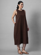 Women's Brick 100% Organic Cotton Regular Fit Knit Dress