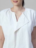 Women's Offwhite 100% Cotton Regular Fit Blouse