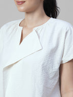 Women's Offwhite 100% Cotton Regular Fit Blouse