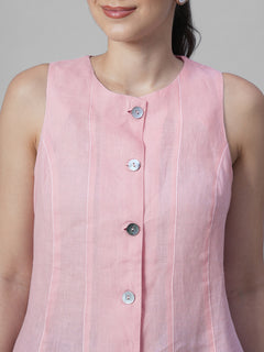 Women's Rose 100% Linen Regular Fit Blouse