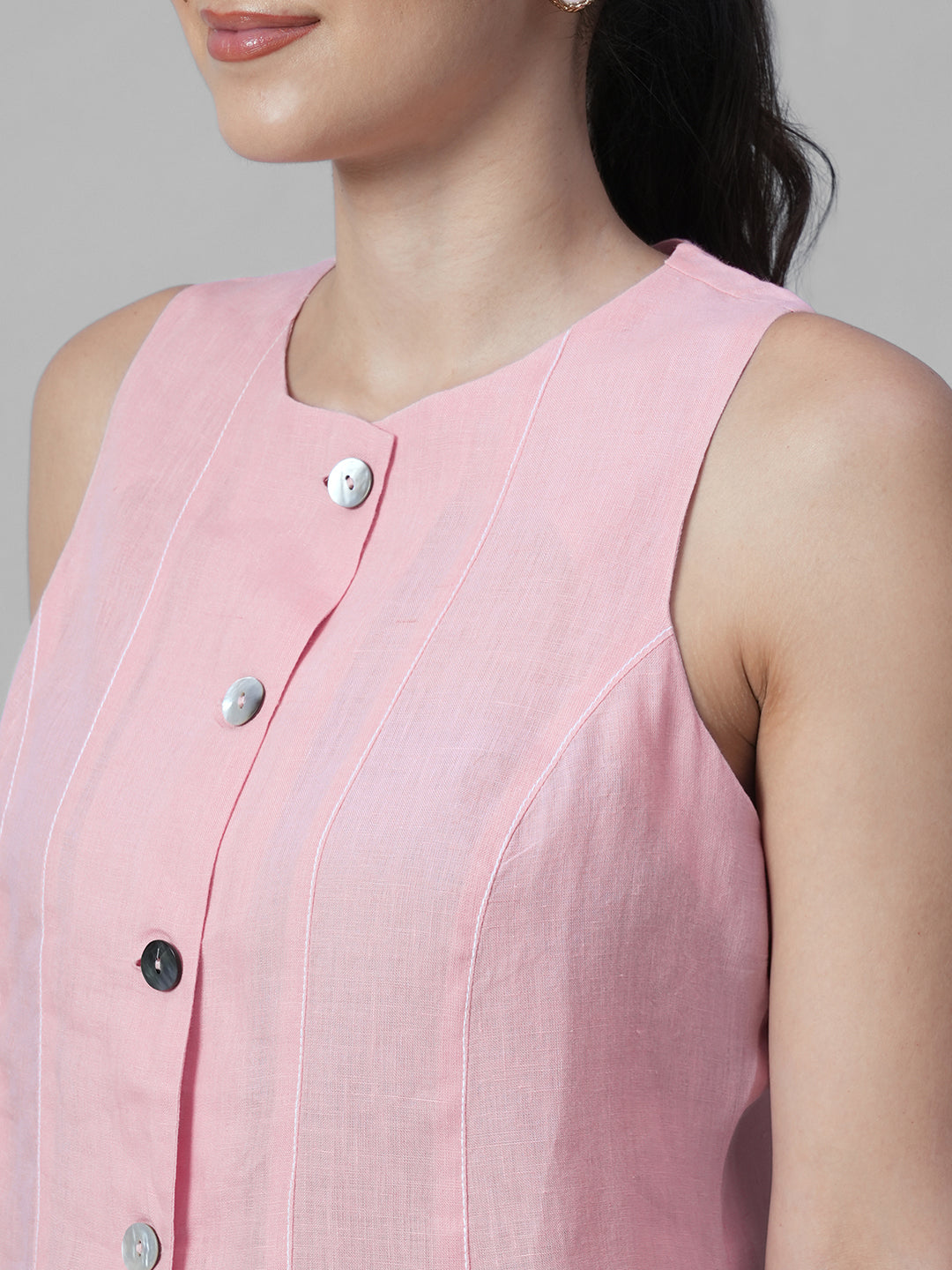 Women's Rose 100% Linen Regular Fit Blouse