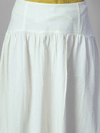 Women's Offwhite 100% Cotton Regular Fit Skirt