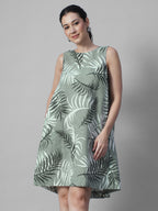Women's Sage Linen Viscose Regular Fit Dress