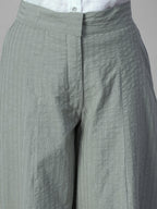 Women's Sage Cotton Lycra Barrel Leg Pant