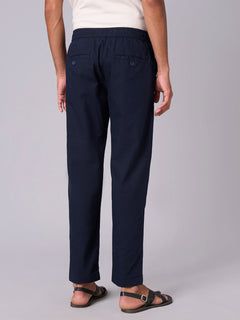 Men’s Cotton Linen Regular Fit Pant Navy