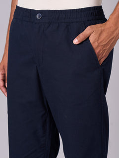 Men’s Cotton Linen Regular Fit Pant Navy