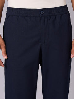 Men’s Cotton Linen Regular Fit Pant Navy