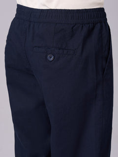 Men’s Cotton Linen Regular Fit Pant Navy