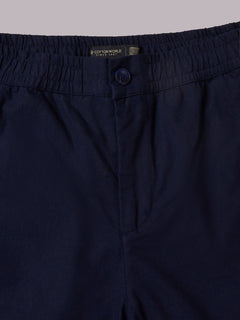 Men’s Cotton Linen Regular Fit Pant Navy