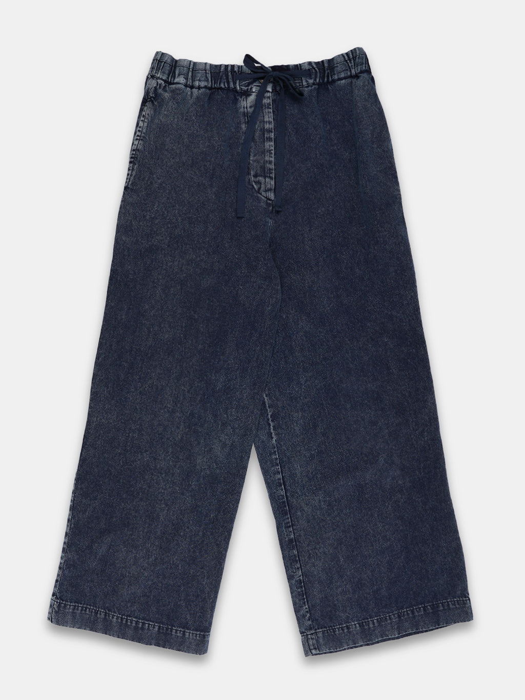 Women's Denim Blue 100% Cotton Straight Fit Pant