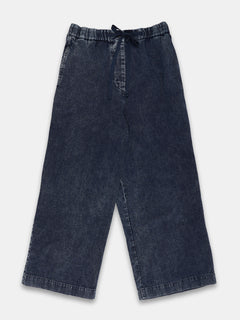 Women's Denim Blue 100% Cotton Straight Fit Pant