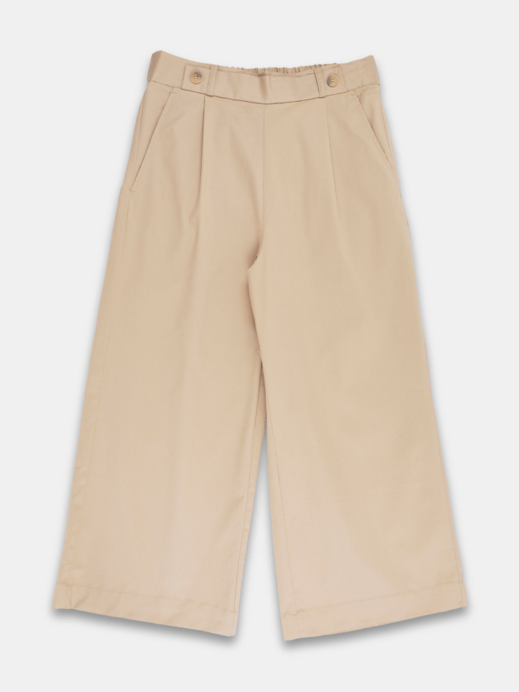Women's Cotton Lycra Regular Fit Culotte Beige