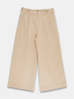 Women's Cotton Lycra Regular Fit Culotte Beige