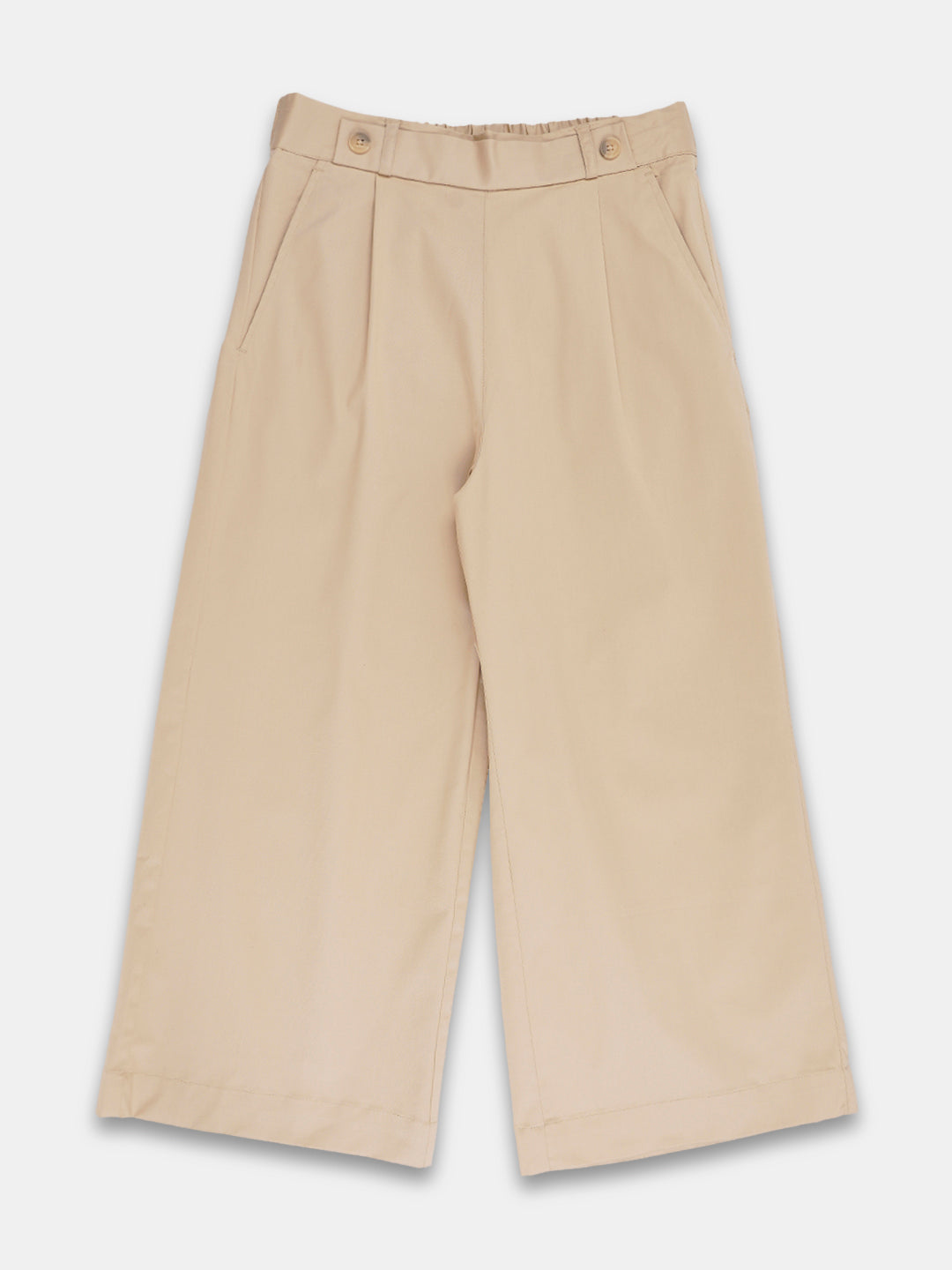 Women's Cotton Lycra Regular Fit Culotte Beige