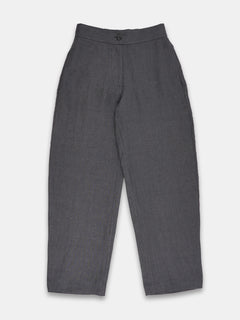 Women's Grey 100% Linen Regular Fit Pant