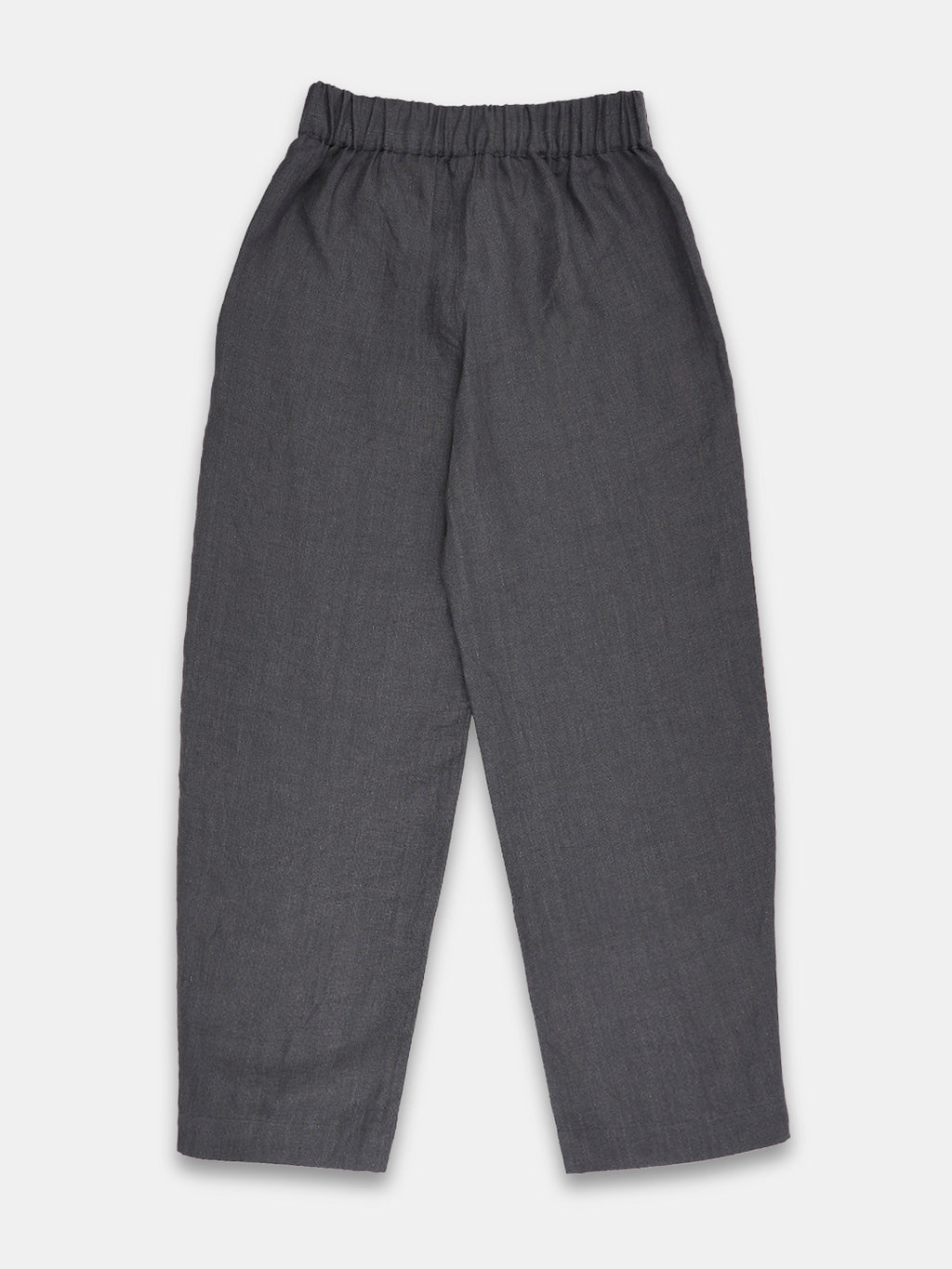 Women's Grey 100% Linen Regular Fit Pant
