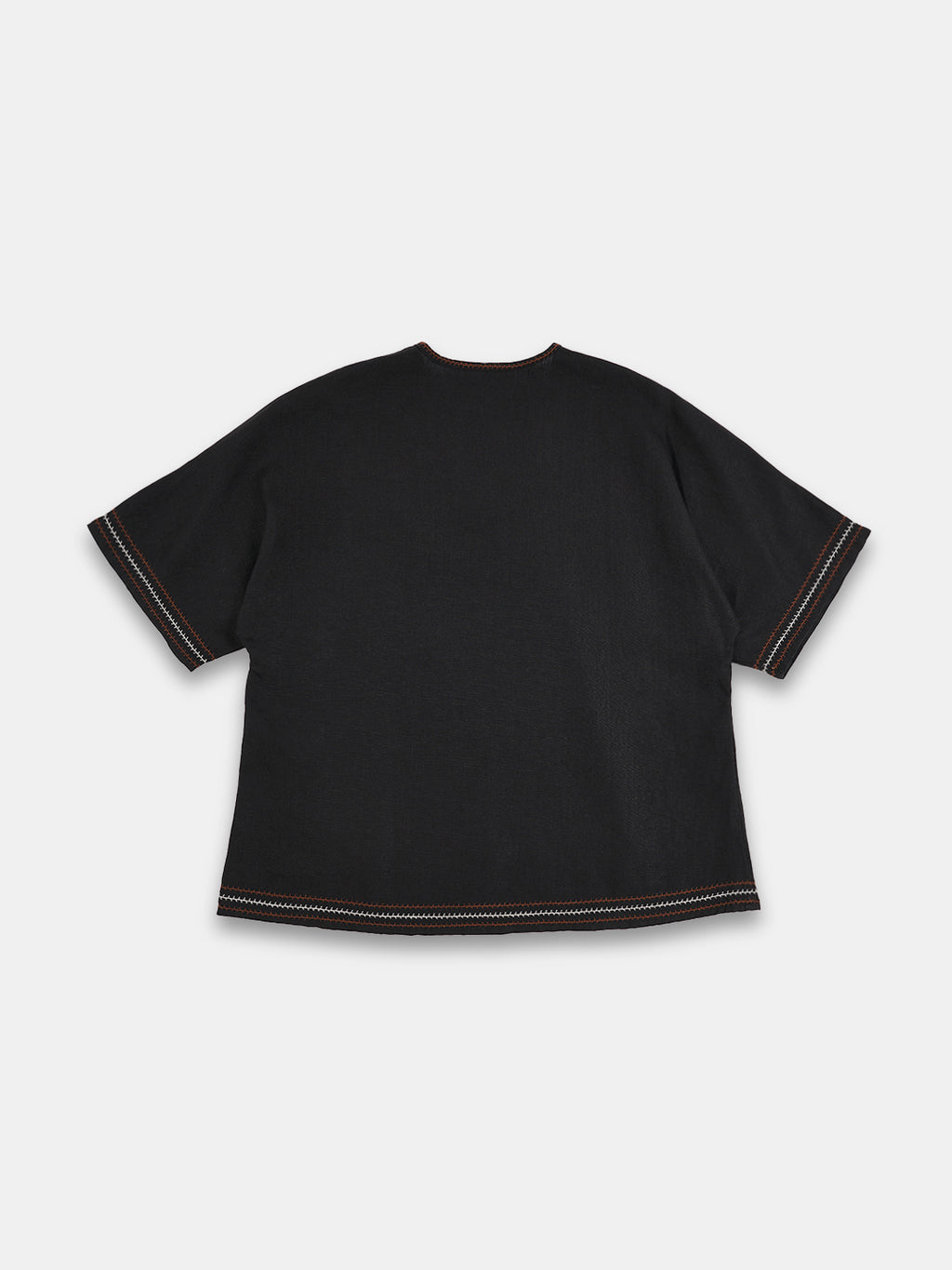 Women's Black 100% Linen Boxy Fit Blouse