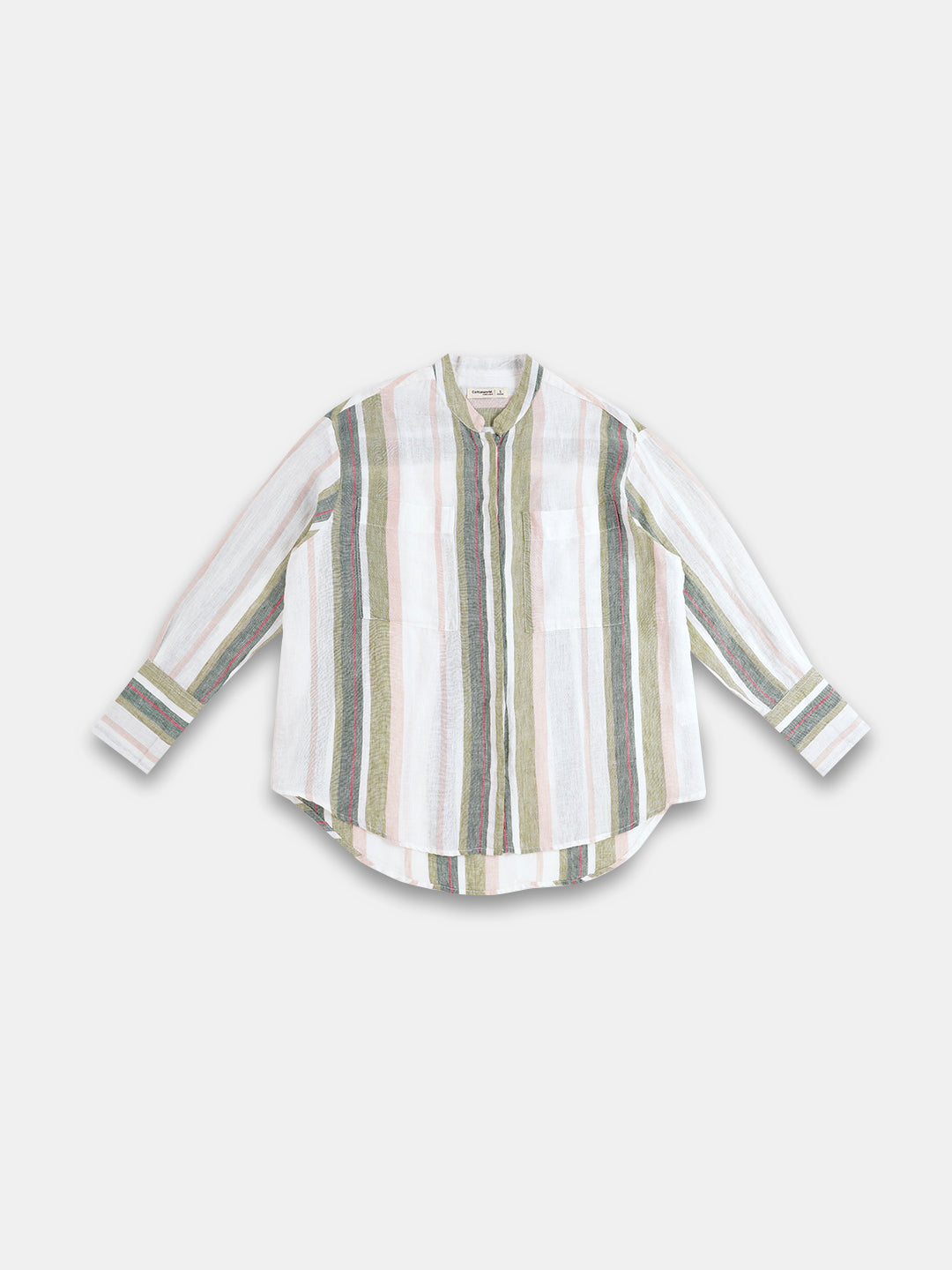 Women's 100% Linen Boxy Fit Blouse Multi