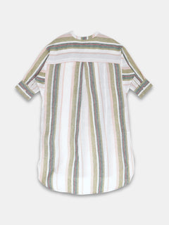 Women's 100% Linen Boxy Fit Blouse Multi