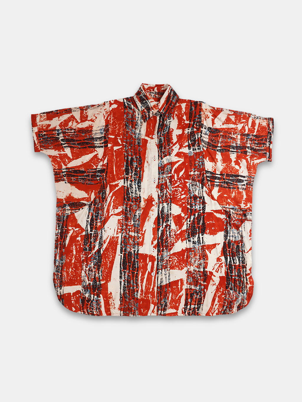 Women's Modal Viscose Boxy Fit Blouse Red