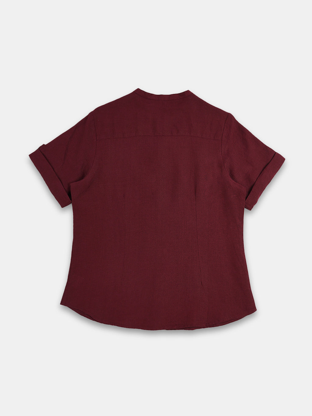 Women's 100% Linen Regular Fit Blouse Maroon