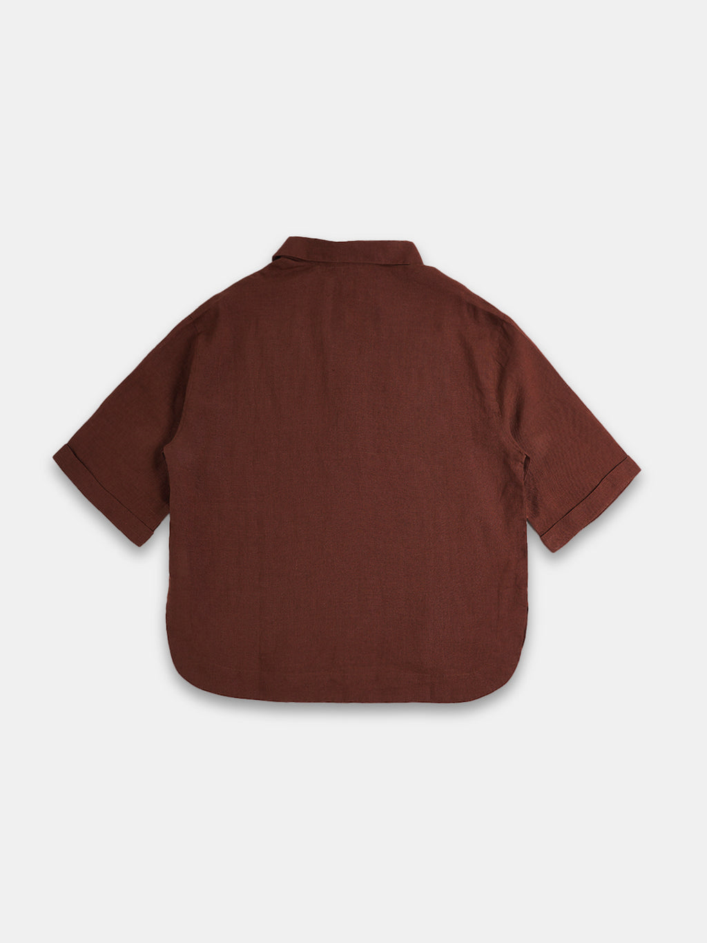 Women's 100% Linen Boxy Fit Blouse Brown