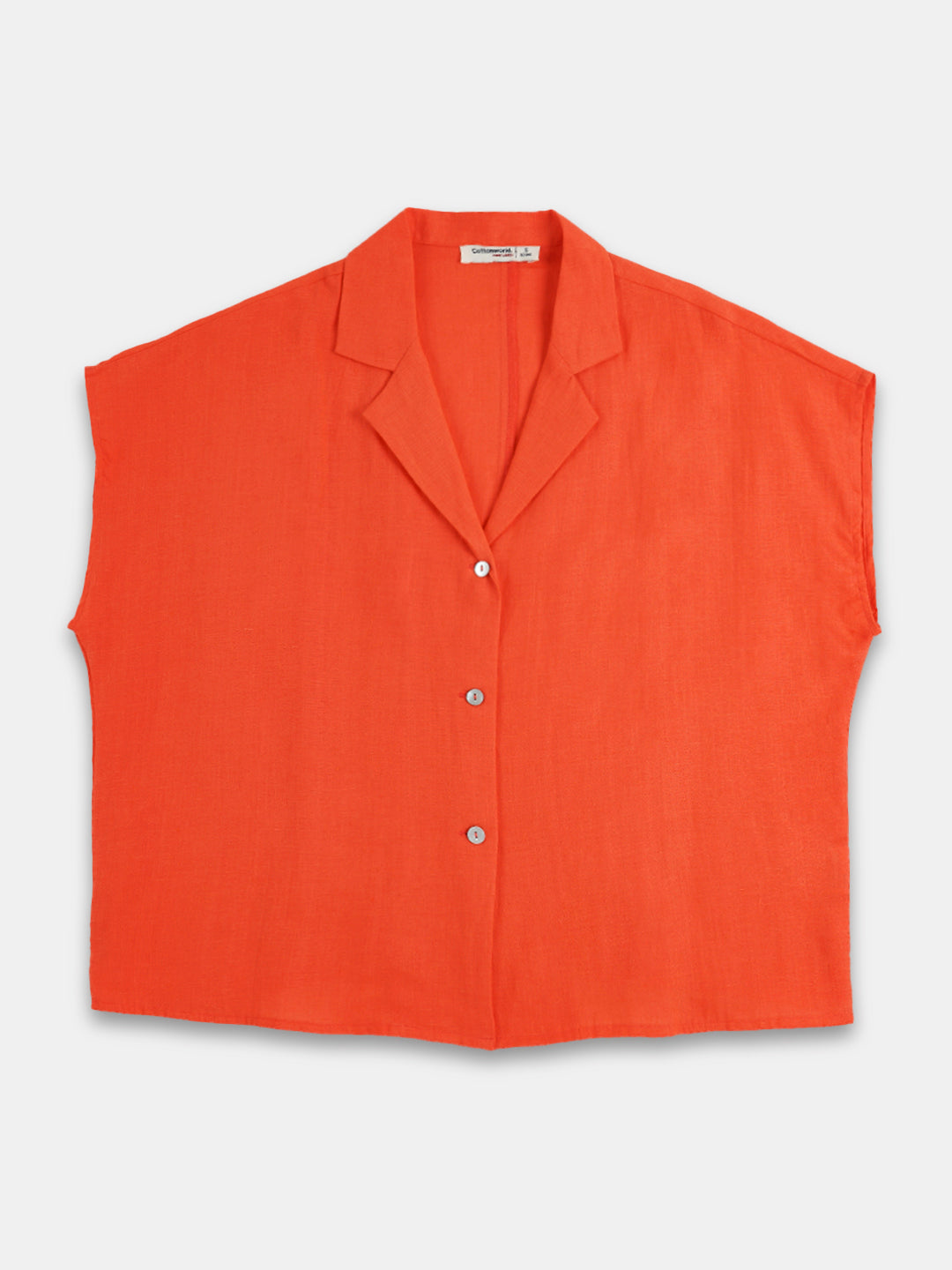 Women's 100% Linen Regular Fit Blouse Coral