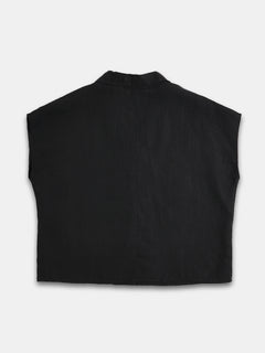 Women's 100% Linen Regular Fit Blouse Black