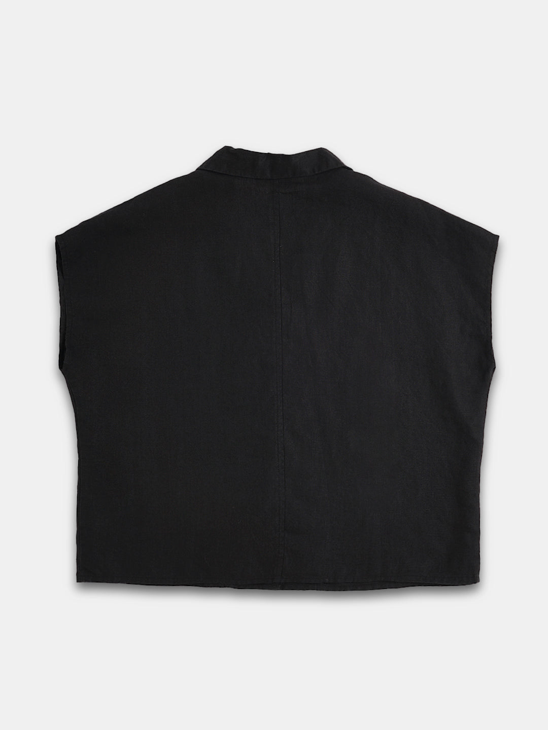 Women's 100% Linen Regular Fit Blouse Black