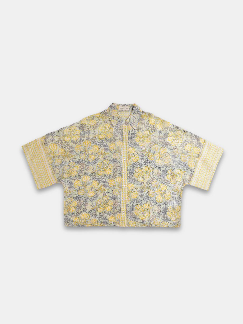 Women's Cotton Silk Boxy Fit Blouse Yellow