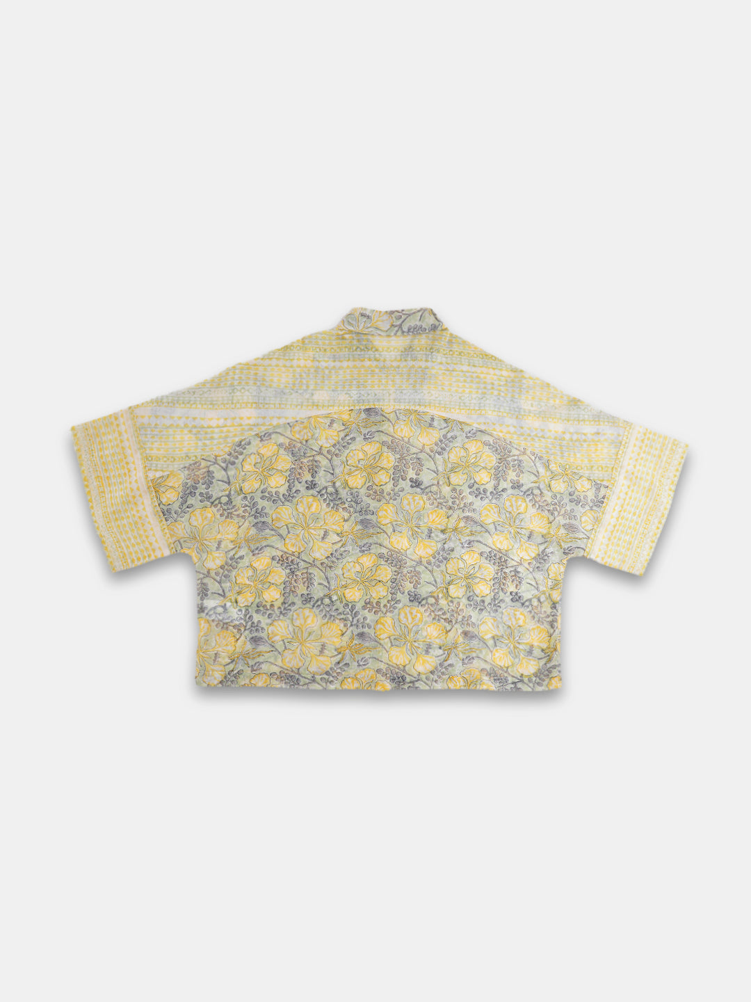 Women's Cotton Silk Boxy Fit Blouse Yellow