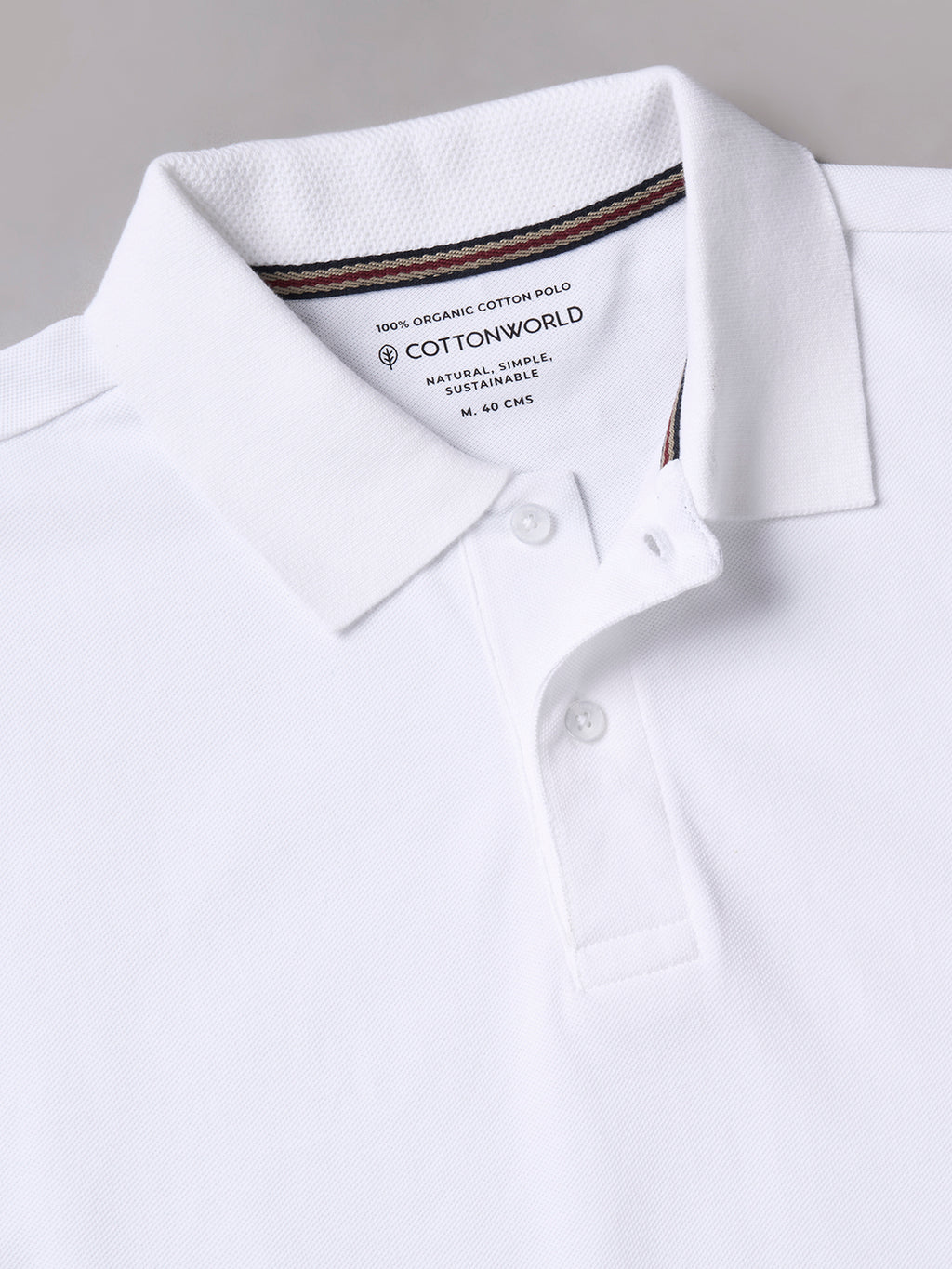 Men's White 100% Organic Cotton Regular Fit Tshirt