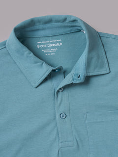 Men’s Organic Cotton Regular Fit Solid Polo T-Shirt Blue