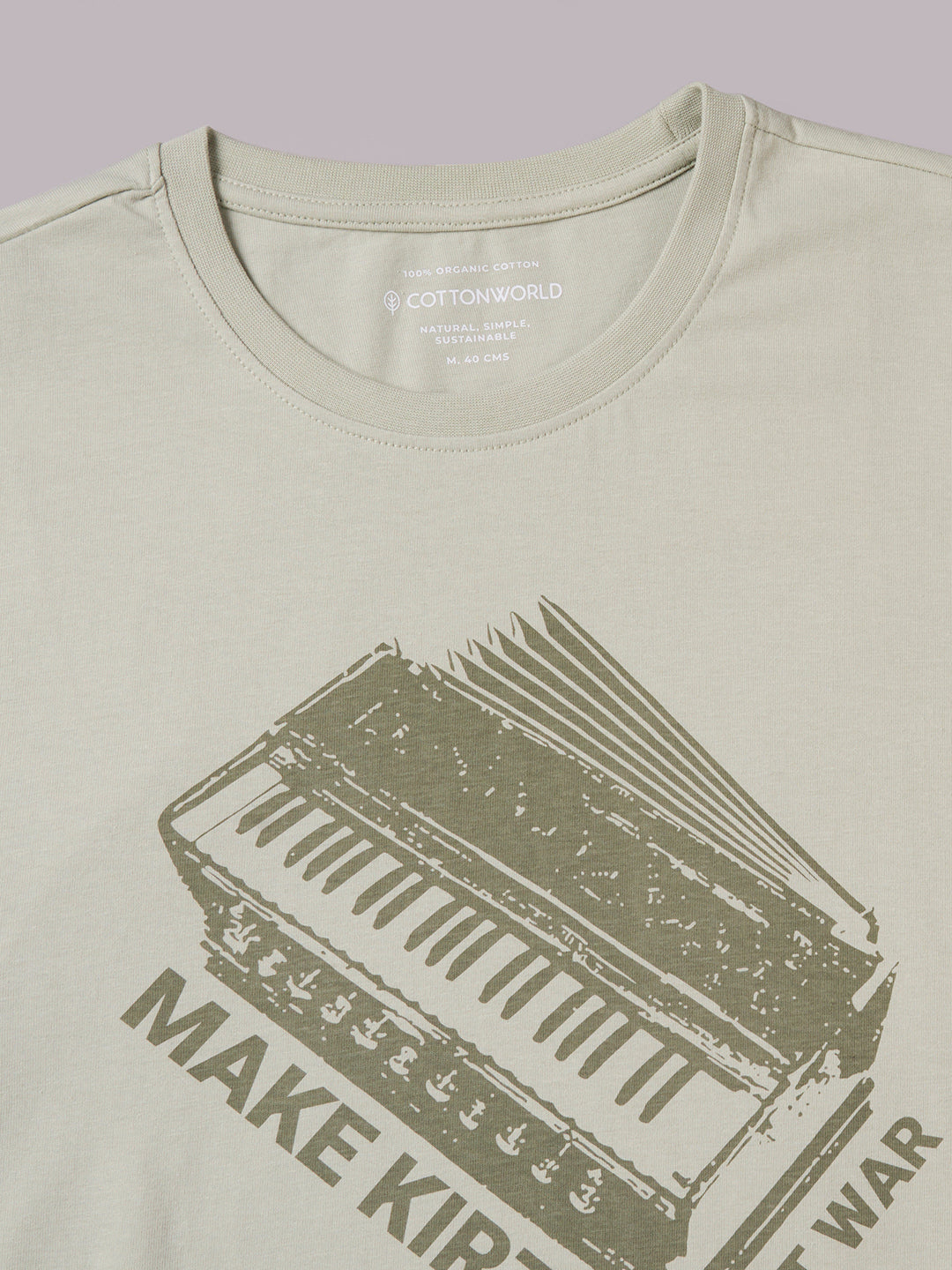 Men's Green 100% Organic Cotton Regular Fit Tshirt
