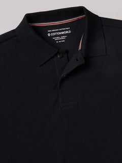 Men’s Organic Cotton Regular Fit Polo T-Shirt Black