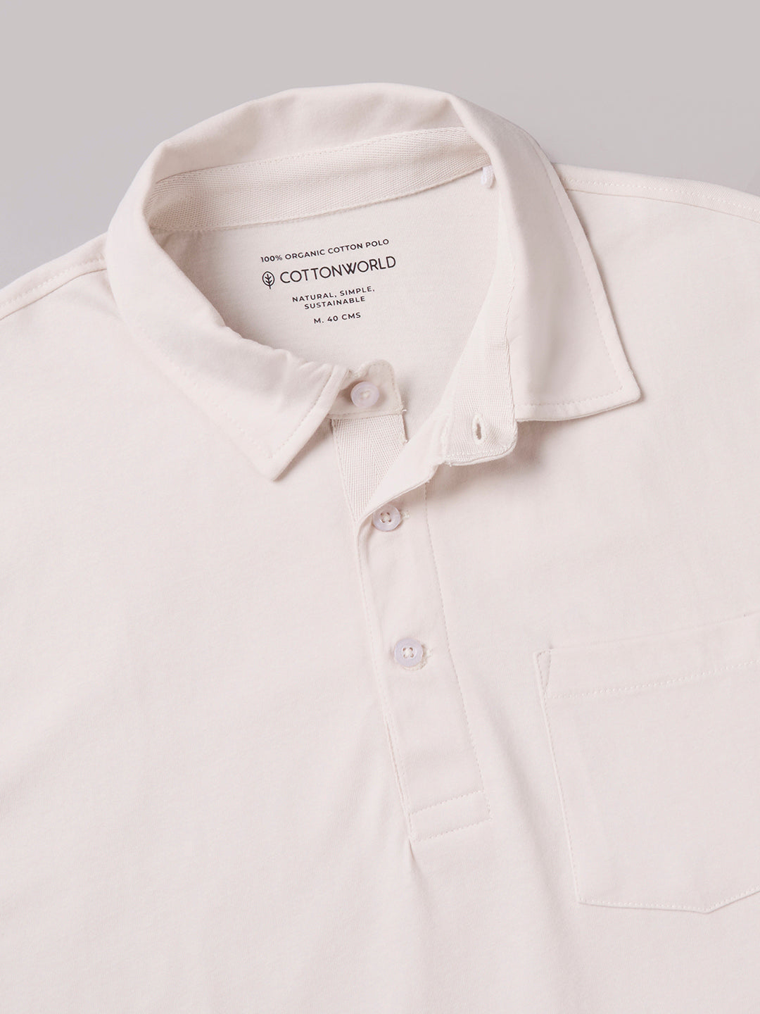 Men's Natural 100% Organic Cotton Regular Fit Tshirt