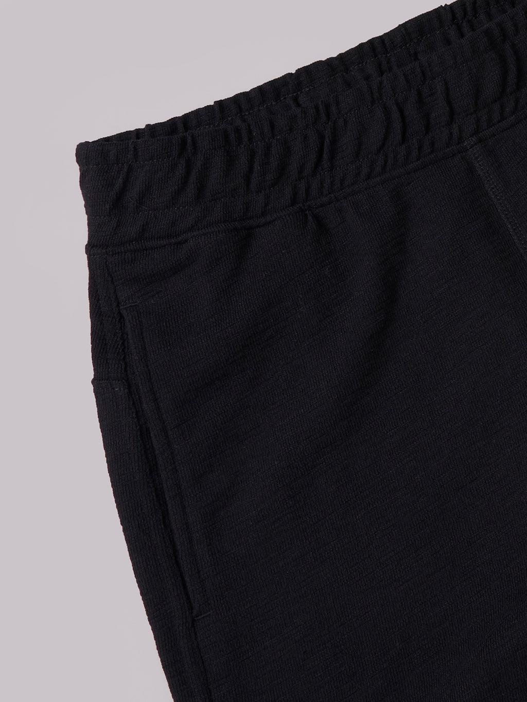 Men's Black 100% Organic Cotton Regular Fit Knit Shorts