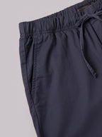 Men's Navy Cotton Lycra Regular Fit Pant