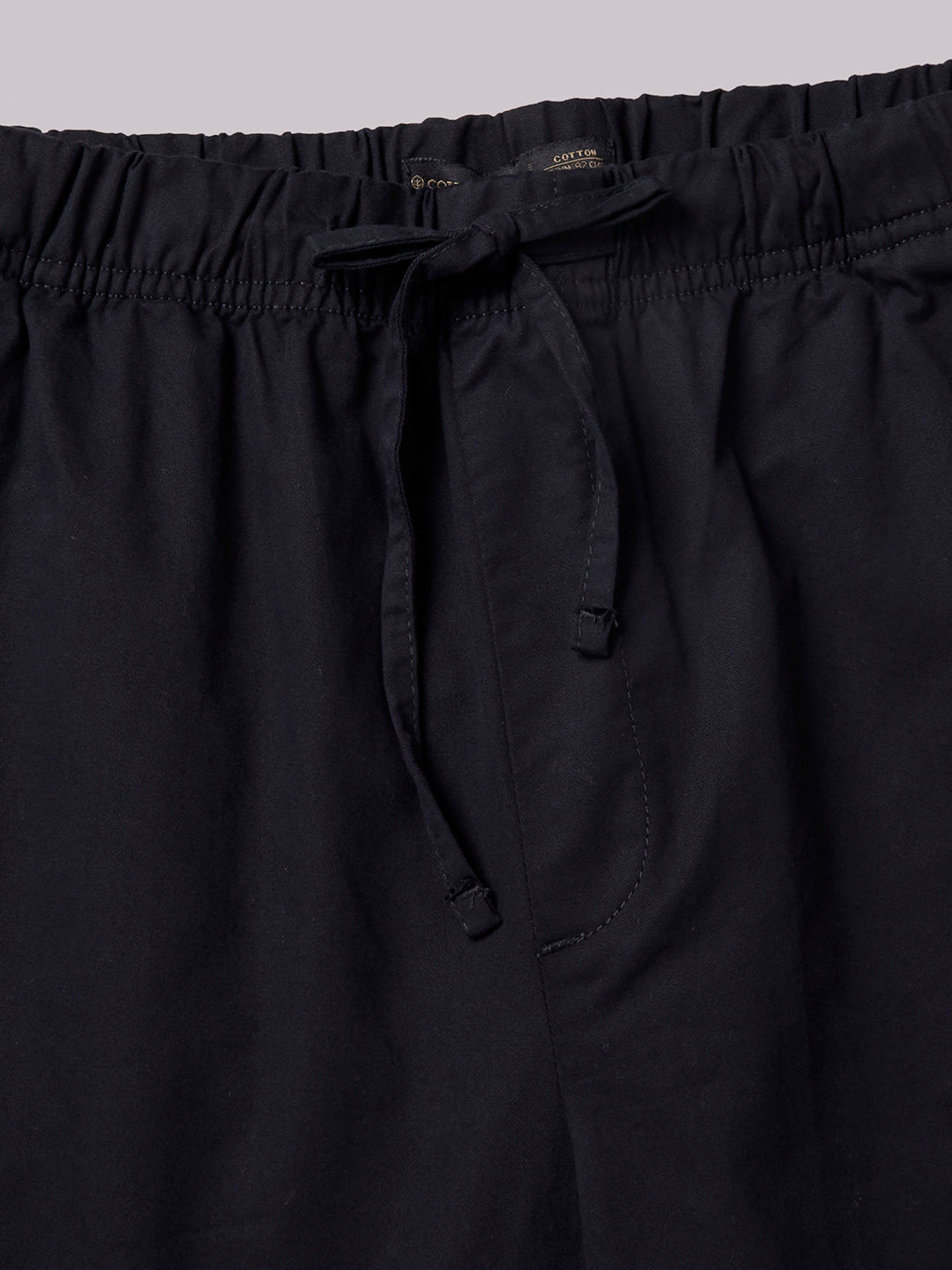 Men's Black Cotton Lycra Regular Fit Pant