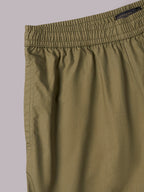 Men's Olive 100% Cotton Regular Fit Pant