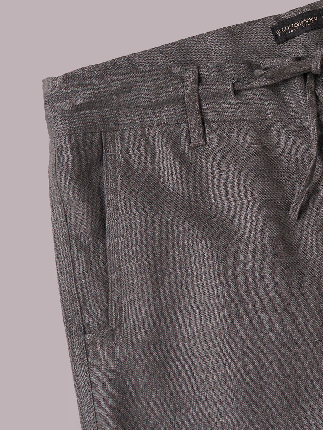 Men's Slate 100% Linen Regular Fit Shorts