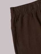 Men's Brown 100% Organic Cotton Regular Fit Knit Shorts