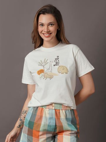 Women's 100% Organic Cotton Regular Fit Tshirt Natural